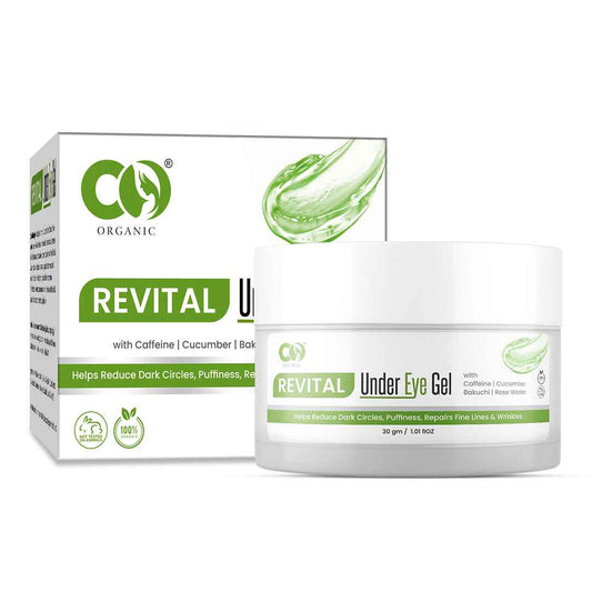 CO Organic Under Eye Gel with Cucumber & Bakuchi Extract for Dark Circles and Puffiness