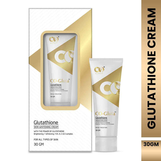 CO Luxury Glutathione Cream for skin lightening with Kojic Acid, Vitamin A, C & E (30 g)