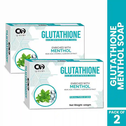 CO Luxury Glutathione Menthol Skin Brightening Soap | Kojic Acid & Aloevera Extract  Pack of 2
