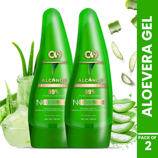 Co Beauty Alconor Natural Aloevera Gel With Glycerine ( 99% Aloevera) Pack Of 2