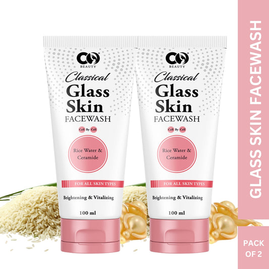 CO Beauty Glass Skin Facewash | Rice Water & Ceramide | Pack of 2