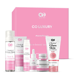 CO LUXURY Classical Glass Skin Rice & Ceramide 7-Step Kit | Complete Korean Skincare Routine for Women | Face Wash, Toner, Serum, Peel-Off Mask, Eye Cream, Moisturizer & Sunscreen