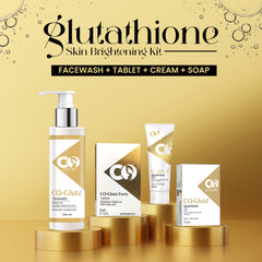 Co Luxury Glutathione Skin Brightening Combo Kit | Glutathione Facewash, Tablet, Cream & Soap |  (4 Items in the set)