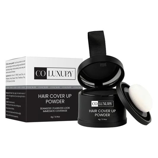 CO LUXURY  Hair Cover-Up Powder for Grey Roots & Bald Spots | Waterproof & Instant Use , Black