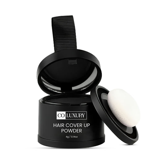 CO LUXURY  Hair Cover-Up Powder for Grey Roots & Bald Spots | Waterproof & Instant Use , Black