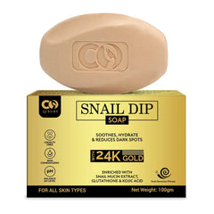 CO Luxury Snail Mucin Glutathione Soap | With 24k Gold & Kojic Acid | Soothes Skin  (2 x 100 g)