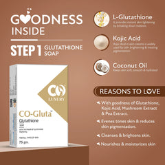 CO Luxury Gluta Kit – 5 in 1 Skincare Combo with Glutathione (Facewash, Serum, Cream, Soap & Sunscreen)