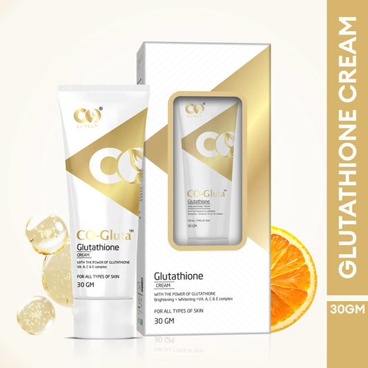 CO Luxury Glutathione Cream for skin lightening with Kojic Acid, Vitamin A, C & E (30 g)