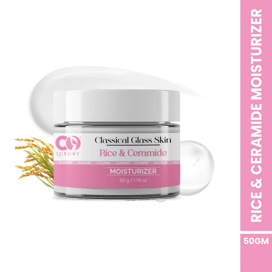 CO Luxury Classical Glass Skin Rice & Ceramide Moisturizer – Lightweight, Deeply Hydrating, Skin Barrier Repair Cream (50g)