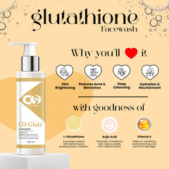 CO Luxury Glutathione Skin Brightening Combo Kit | Glutathione Facewash, Cream, Sunscreen & Soap |4 Items in the set