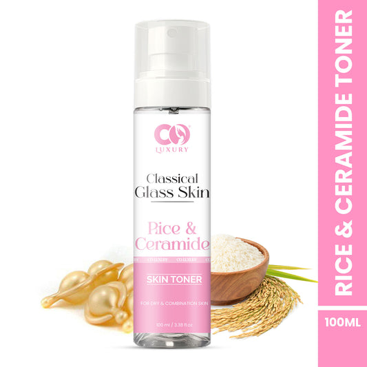 CO LUXURY Classical Glass Skin Rice & Ceramide Toner | Hydrating, Brightening & Pore-Refining Toner for Smooth Radiant Skin – 100ml