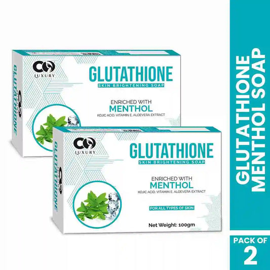 CO Luxury Glutathione Menthol Skin Brightening Soap | Kojic Acid & Aloevera Extract  Pack of 2