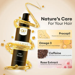 CO LUXURY Foligroin Hair Growth Serum with Procapil, AnaGain, Caffeine, Omega 3 & Rose Extracts - 100 ml