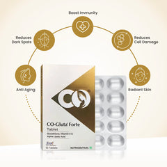 Co Luxury Co Gluta Forte Glutathione Tablet with Vitamin C & Alpha Lipoic Acid | 10 Tablets