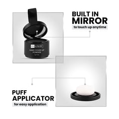 CO LUXURY  Hair Cover-Up Powder for Grey Roots & Bald Spots | Waterproof & Instant Use , Black