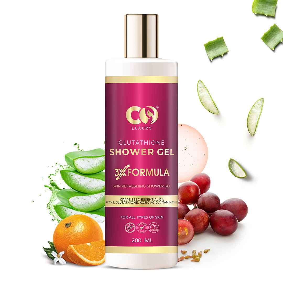 Co-Luxury Glutathione Shower Gel With Kojic Acid Grapeseed Oil And Vitamin E Beads Pack Of 1