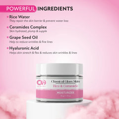 CO Luxury Classical Glass Skin Rice & Ceramide Moisturizer – Lightweight, Deeply Hydrating, Skin Barrier Repair Cream (50g)