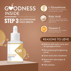 CO Luxury Gluta Kit – 5 in 1 Skincare Combo with Glutathione (Facewash, Serum, Cream, Soap & Sunscreen)