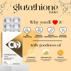 CO Luxury Glutathione 6-in-1 Skin Brightening Kit | Facewash, Serum, Sunscreen, Tablets, Soap & Cream