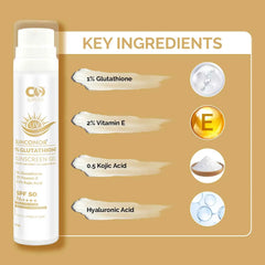 Co Luxury 1% Glutathione Sunscreen SPF 50 PA++++| Skin Brightening| Anti Ageing| Reduce PIgmentation