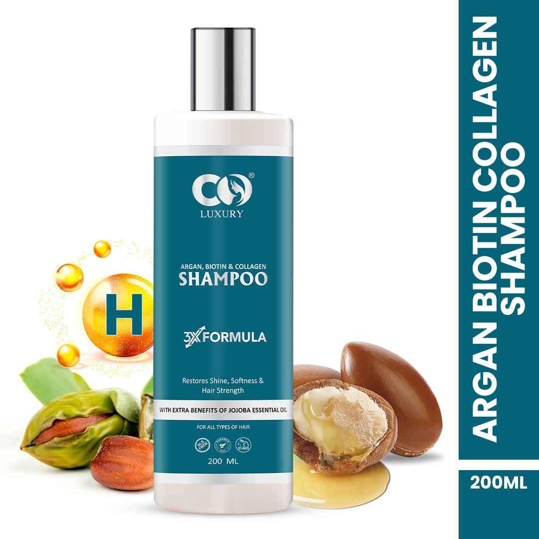 Co-Luxury Argan Biotin And Collagen Shampoo For Thicker And Strong Hair-For All Hair Types