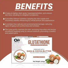 Luxury Glutathione Shea & Cocoa Butter Skin Brightening Soap | Kojic Acid Pack of 2
