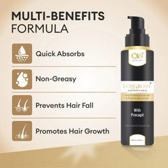 CO LUXURY Foligroin Hair Growth Serum with Procapil, AnaGain, Caffeine, Omega 3 & Rose Extracts - 100 ml