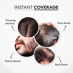 CO LUXURY  Hair Cover-Up Powder for Grey Roots & Bald Spots | Waterproof & Instant Use , Black