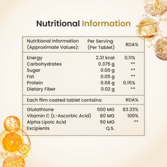 Co Luxury Co Gluta Forte Glutathione Tablet with Vitamin C & Alpha Lipoic Acid | 10 Tablets