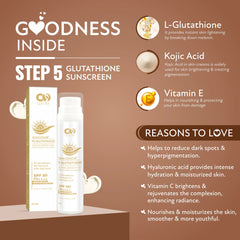 CO Luxury Gluta Kit – 5 in 1 Skincare Combo with Glutathione (Facewash, Serum, Cream, Soap & Sunscreen)