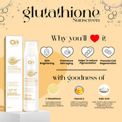 CO Luxury Glutathione Skin Brightening Combo Kit | Glutathione Facewash, Cream, Sunscreen & Soap |4 Items in the set