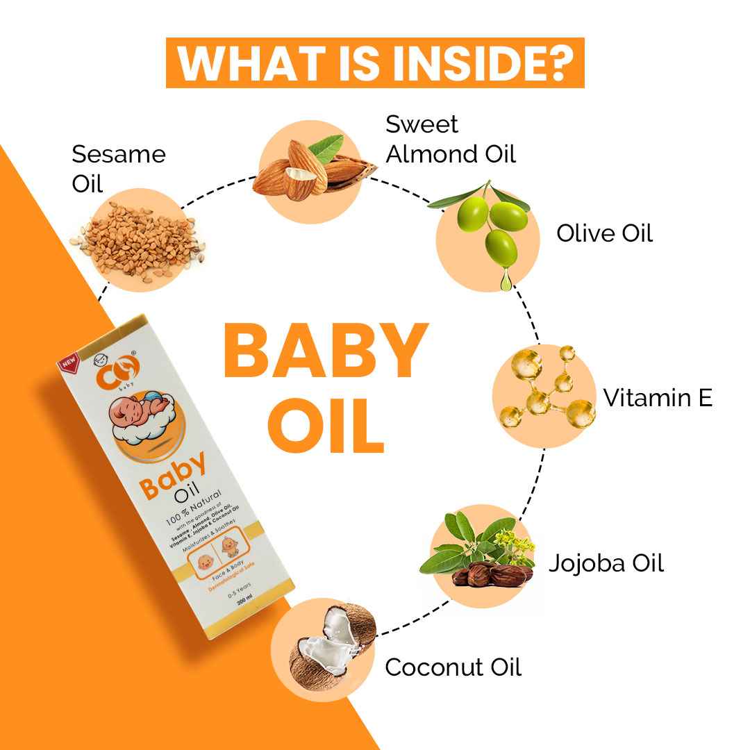Co-Baby Oil With Sesame Oil, Jojoba Oil And Vitamin E - 200 ml