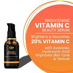 Co Luxury 20% Vitamin C Face Brightening serum With Hyaluronic Acid and Avocado Oil
