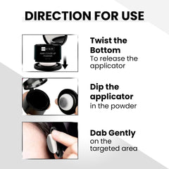 CO LUXURY  Hair Cover-Up Powder for Grey Roots & Bald Spots | Waterproof & Instant Use , Black