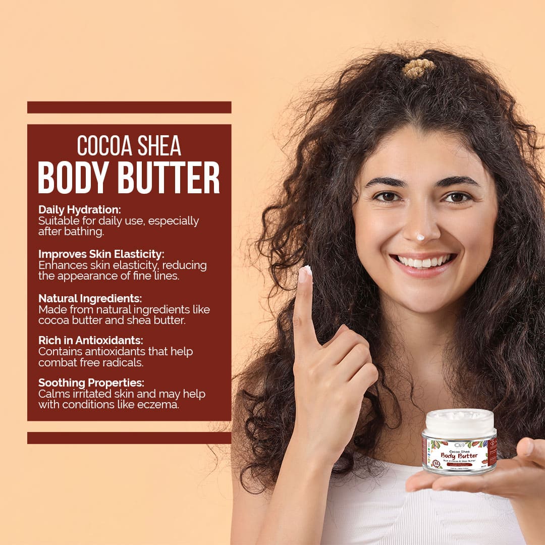 CO Beauty Cocoa & Shea Body Butter | 48Hrs Moisturisation | Reduces Stretch Marks  (200 g)