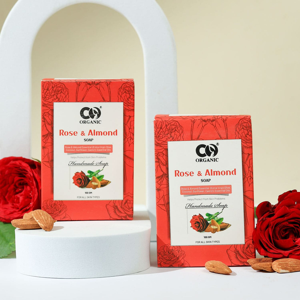 Co Organic Rose & Almond Soap - Pack of 2