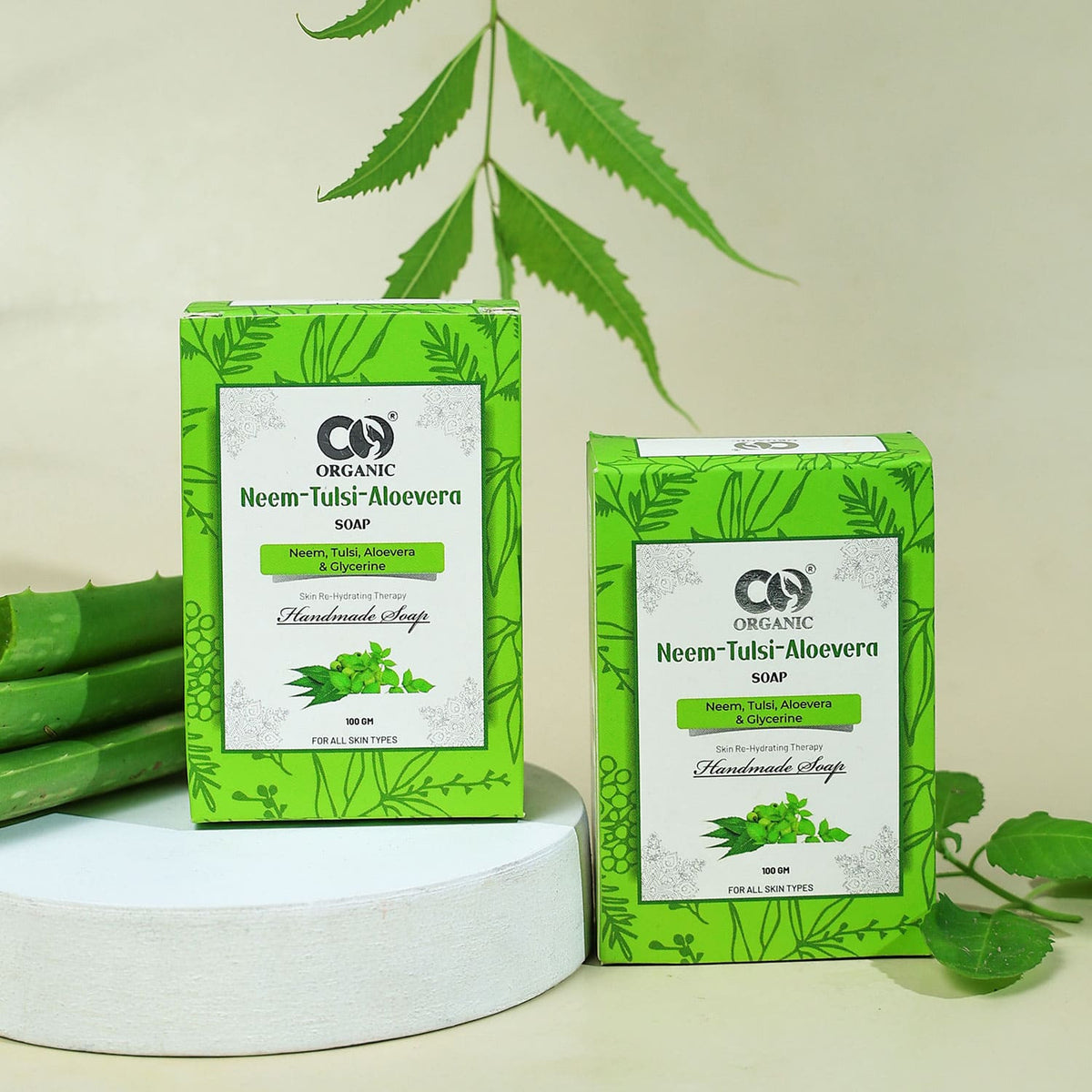 Co Organic Neem, Tulsi, Aloevera Soap - Pack of 2