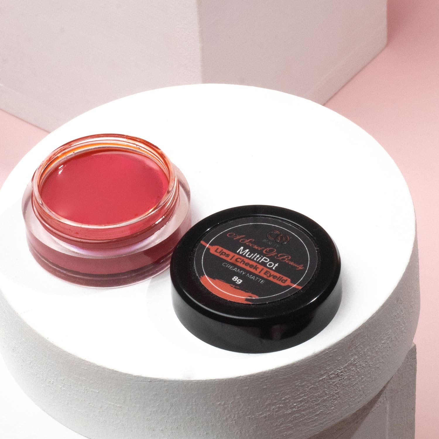 Co-Beauty 3-in-1 Multipot - Lip, Cheek & Eyelid Tint - "Secret of Beauty" (Burnt Orange)
