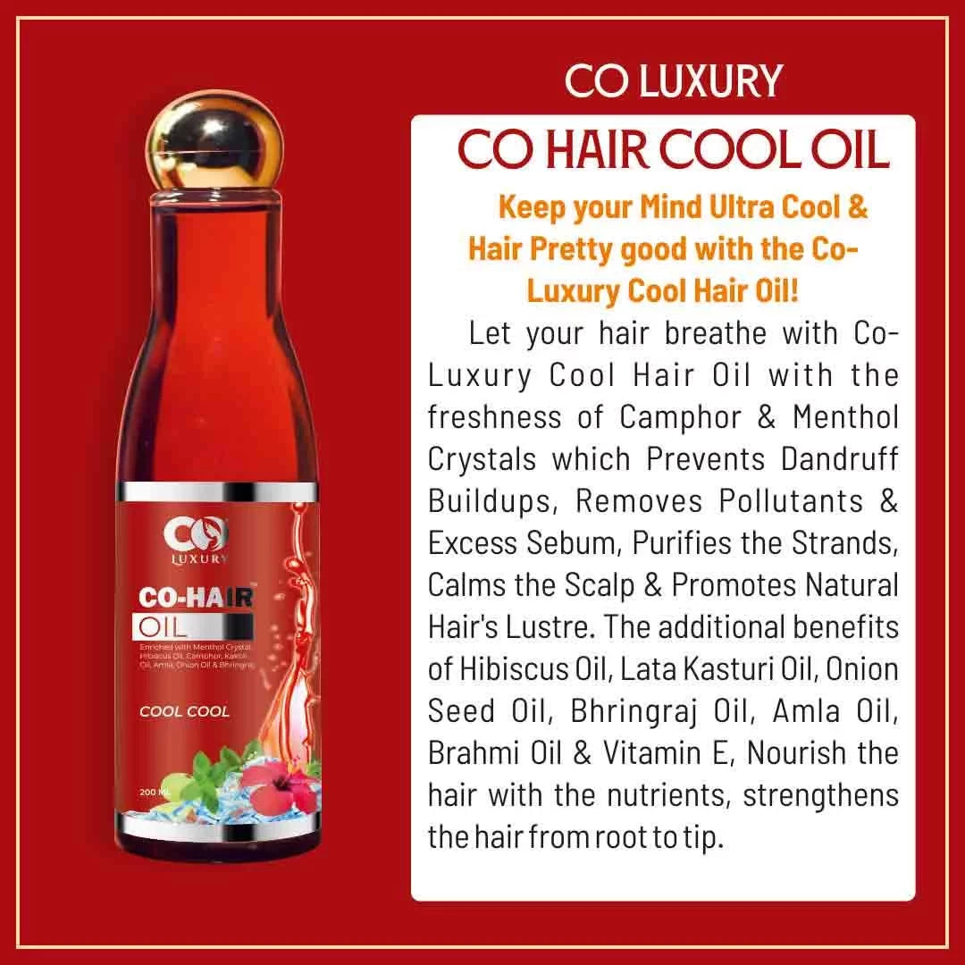 Co-Luxury Cool Hair Oil With Camphor & Menthol Crystals - For All Hair Types