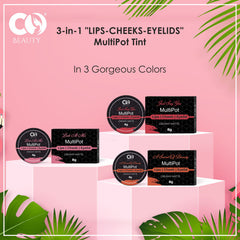 Co-Beauty 3-in-1 Multipot - Lip, Cheek & Eyelid Tint - "Look At Me" (Warm-toned Light Coral)