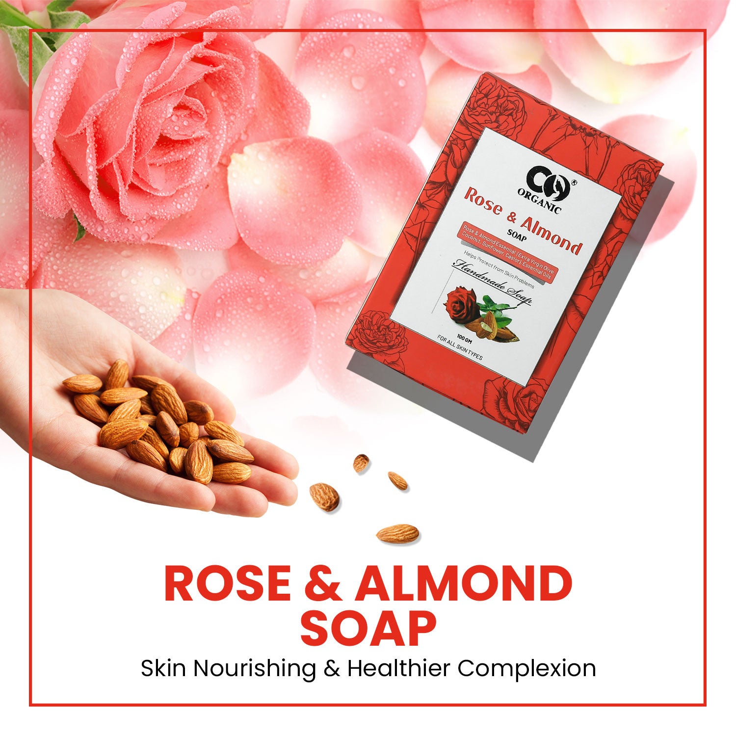 Co Organic Rose & Almond Soap - Pack of 2