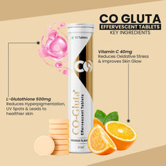 CO LUXURY Glutathione Effervescent Tablets With Vitamin C | Skin Brightening & Whitening (15 Tablets)