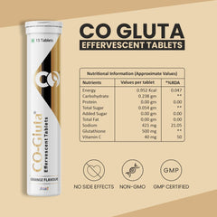 CO LUXURY Glutathione Effervescent Tablets With Vitamin C | Skin Brightening & Whitening (15 Tablets)