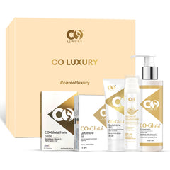 Co Luxury Glutathione Skin Brightening Combo Kit | Glutathione Facewash, Tablet, Cream, Sunscreen & Soap |  (5 Items in the set)