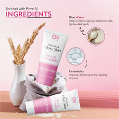 CO LUXURY Classical Glass Skin Rice & Ceramide Peel Off Mask for Brightening & Smooth Skin – Exfoliates, Removes Dead Skin Cells, Lightens Dark Spots – 100 ml