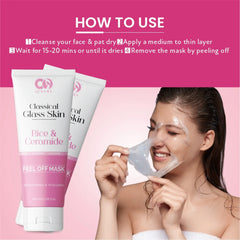 CO LUXURY Classical Glass Skin Rice & Ceramide Peel Off Mask for Brightening & Smooth Skin – Exfoliates, Removes Dead Skin Cells, Lightens Dark Spots – 100 ml