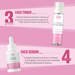 CO LUXURY Classical Glass Skin Rice & Ceramide 7-Step Kit | Complete Korean Skincare Routine for Women | Face Wash, Toner, Serum, Peel-Off Mask, Eye Cream, Moisturizer & Sunscreen